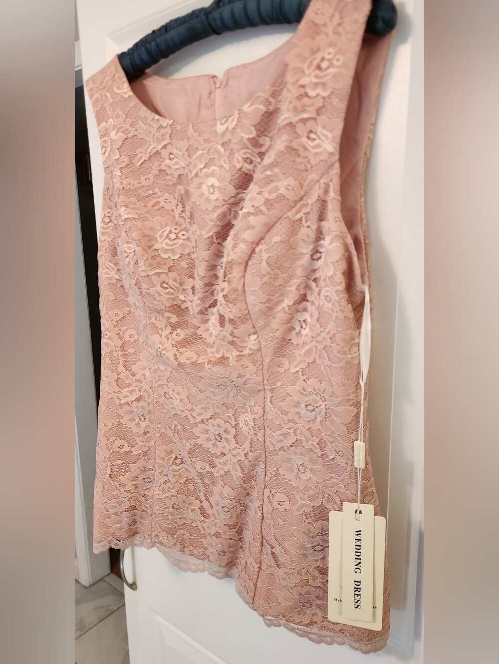 Blush Pink Lace Sleeveless Top with Wide-Leg Pants Set,  Mother Of Bride Set